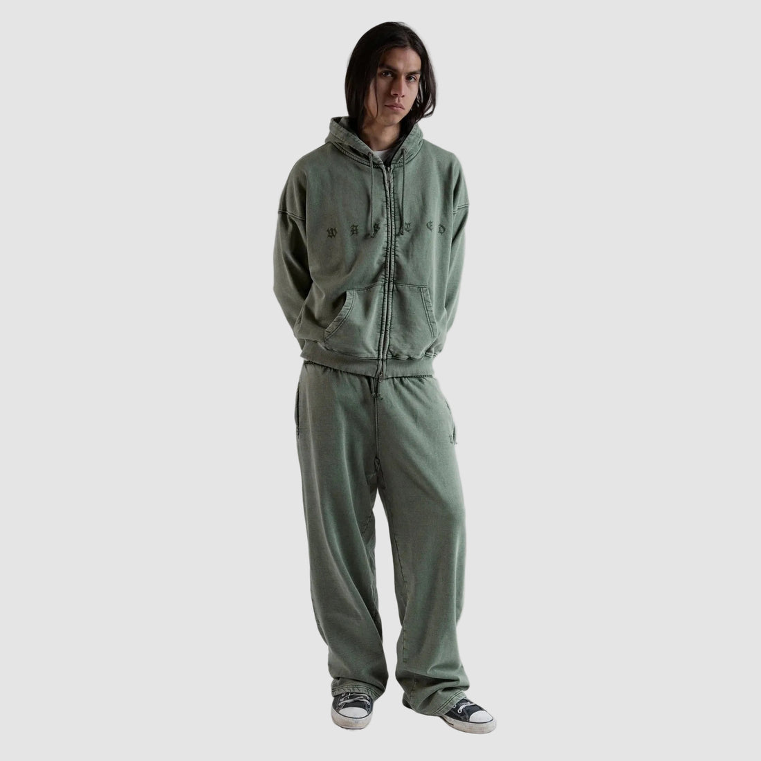 Pantaloni Wasted Paris Splinter zip Olive