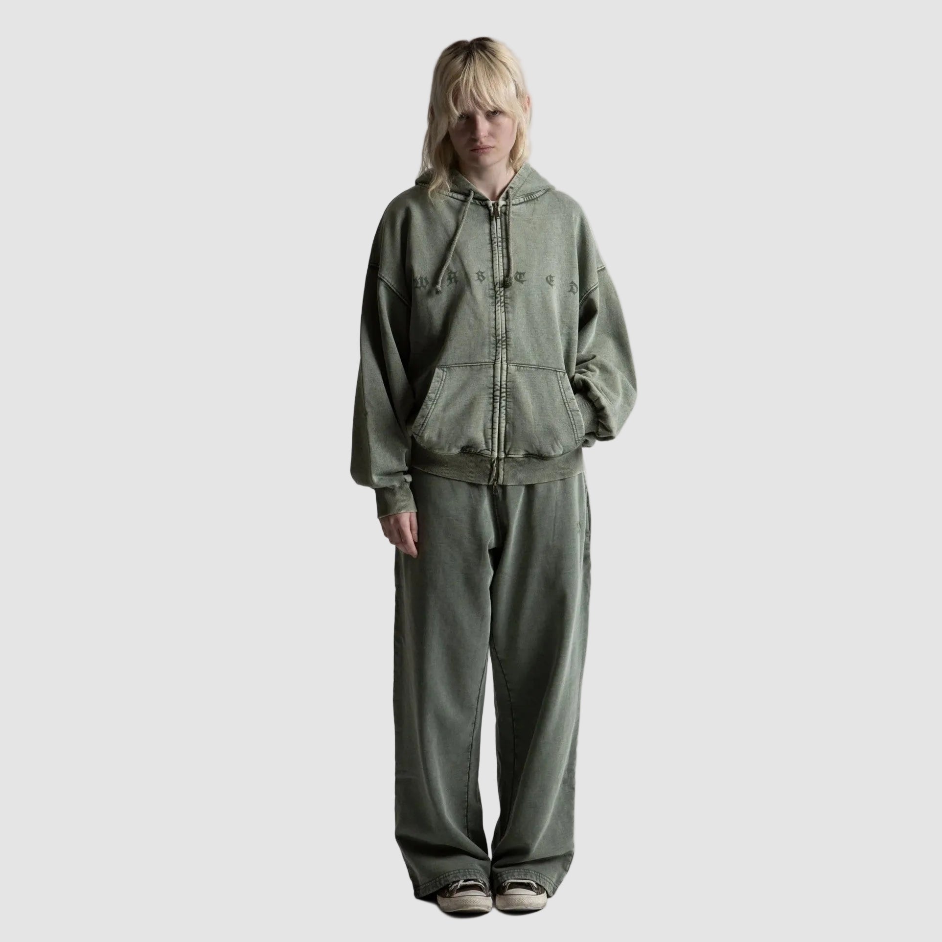 Pantaloni Wasted Paris Splinter zip Olive