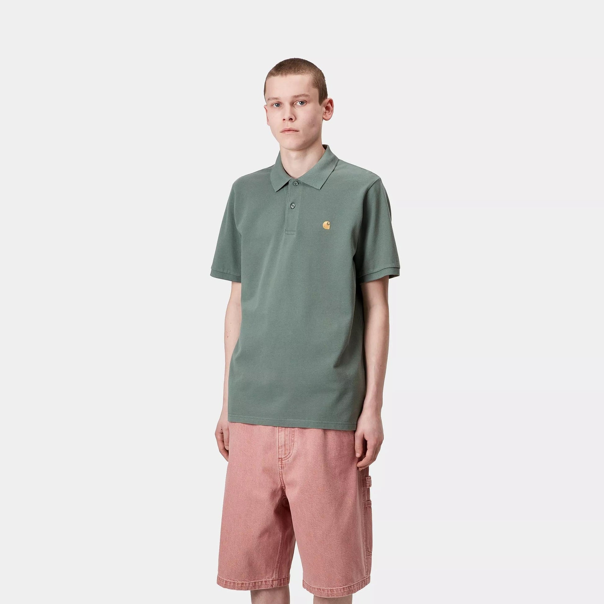 Polo Carhartt Chase Pique silver pine gold