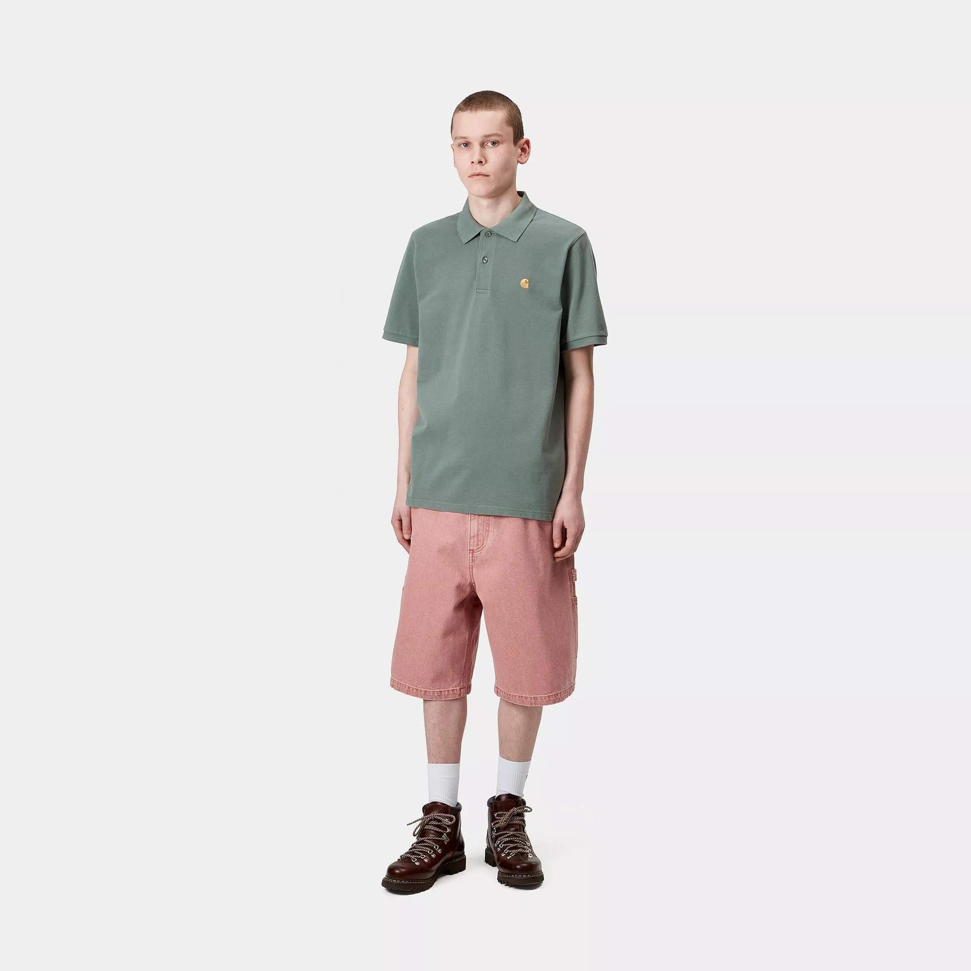 Polo Carhartt Chase Pique silver pine gold