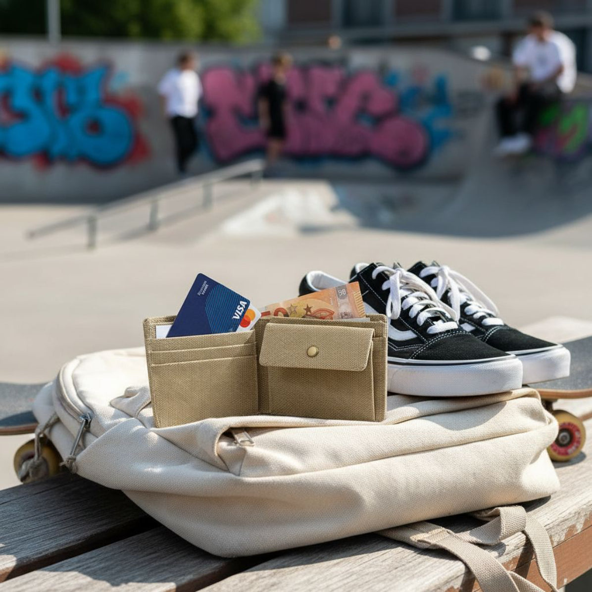 Portafoglio Ghettoblaster Coin Canvas sand