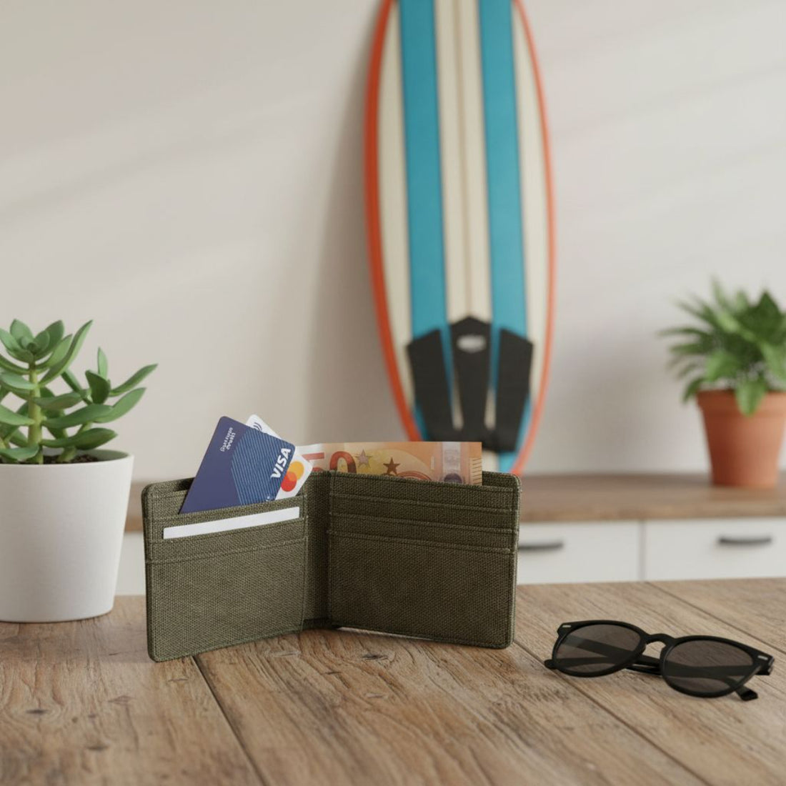 Portafoglio Ghettoblaster RFID Canvas olive