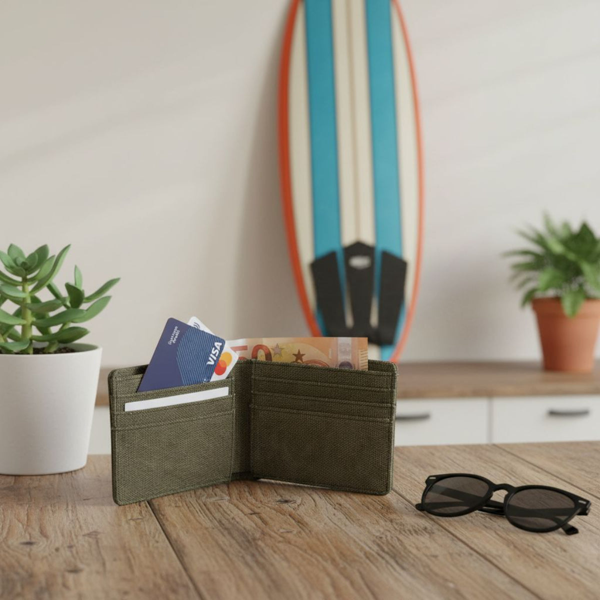 Portafoglio Ghettoblaster RFID Canvas olive