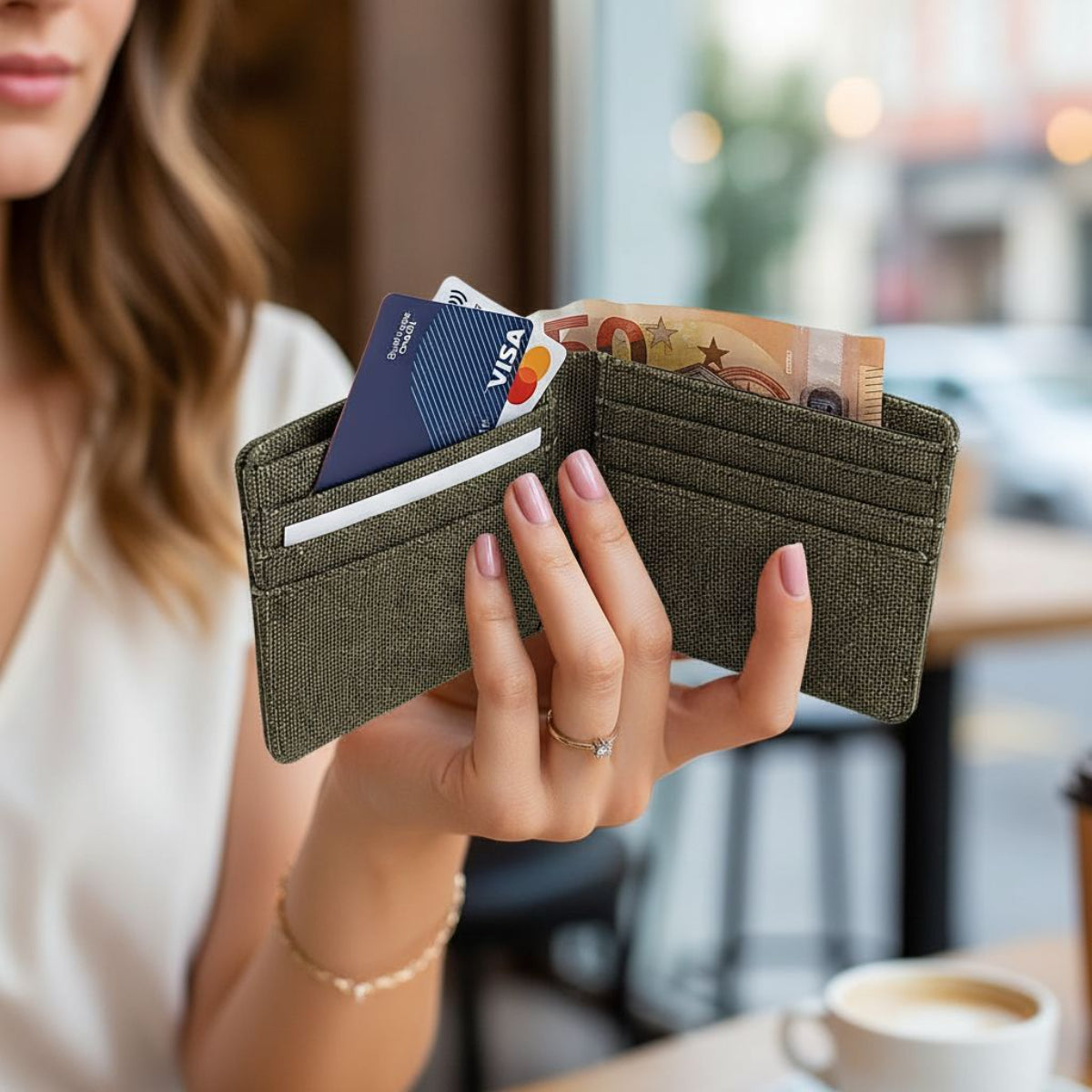 Portafoglio Ghettoblaster RFID Canvas olive