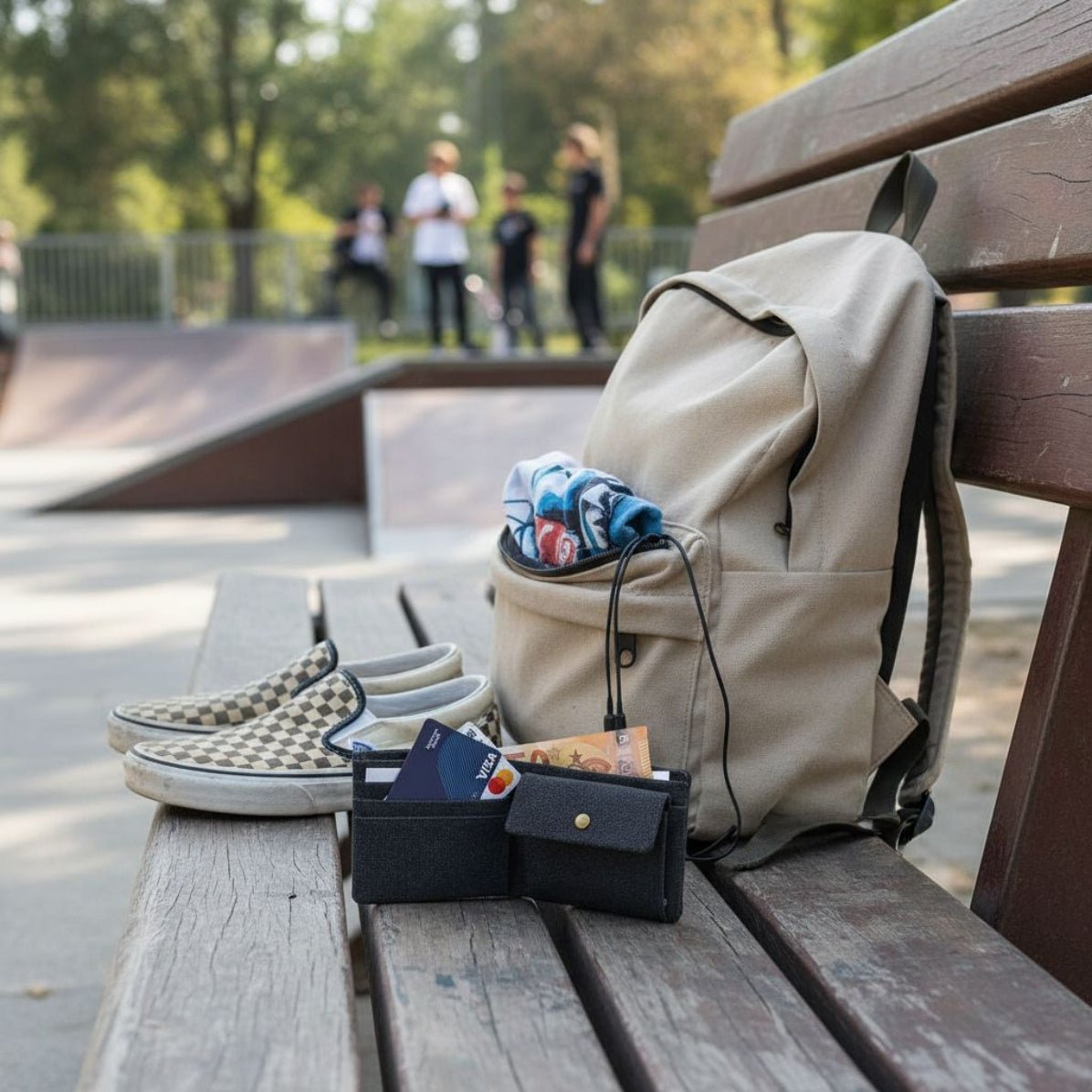 Portafoglio in Canvas con Blocco RFID blk