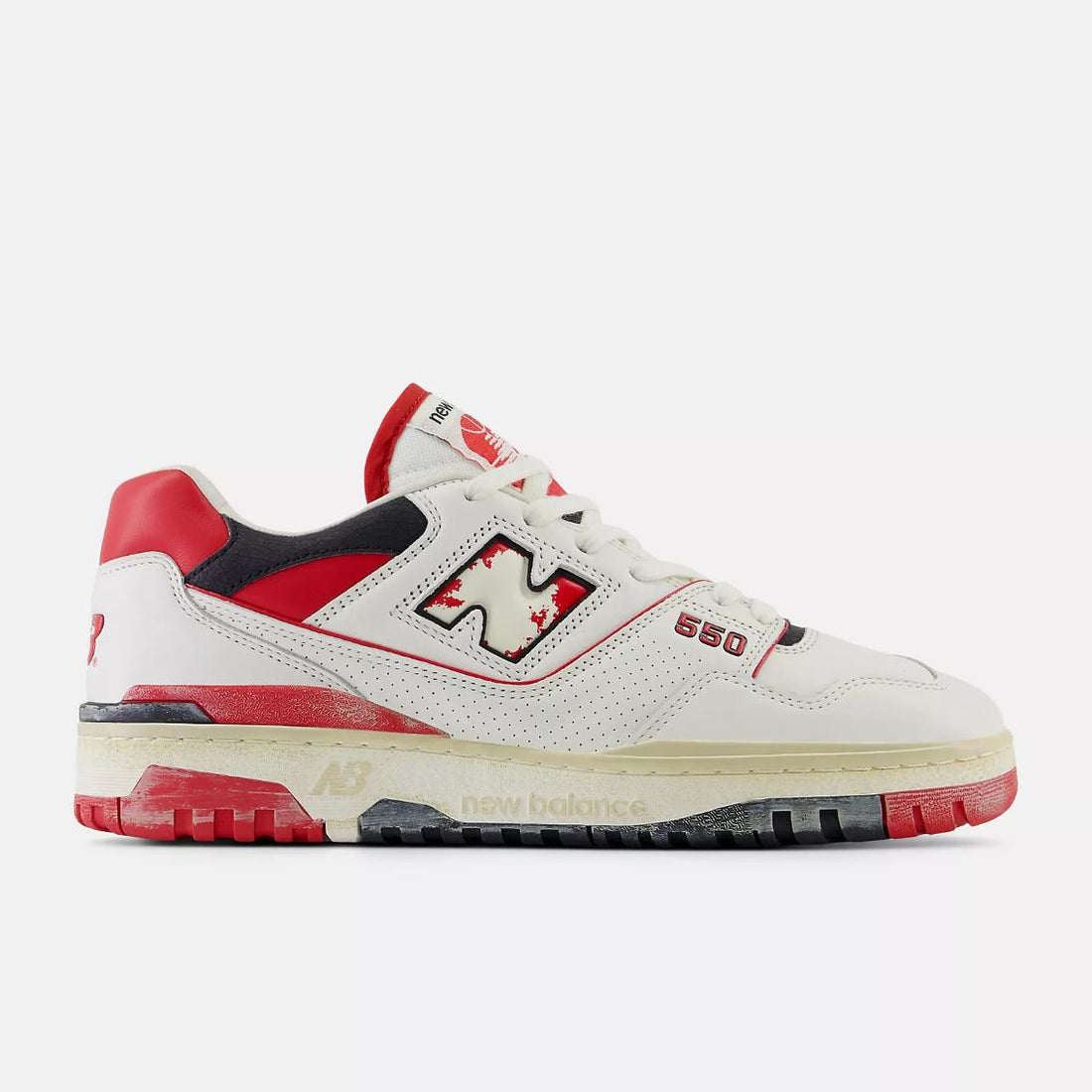 Scarpe sneakers New Balance 550 white red