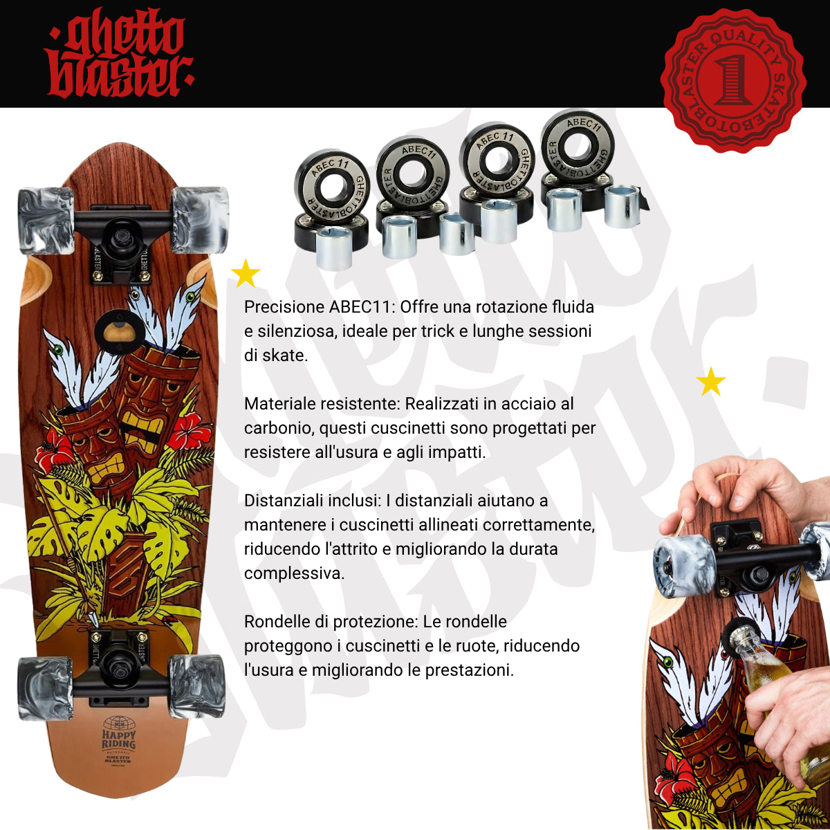 Skateboard Cruiser Ghettoblaster Mogano Tki Totem 32" -9,25"