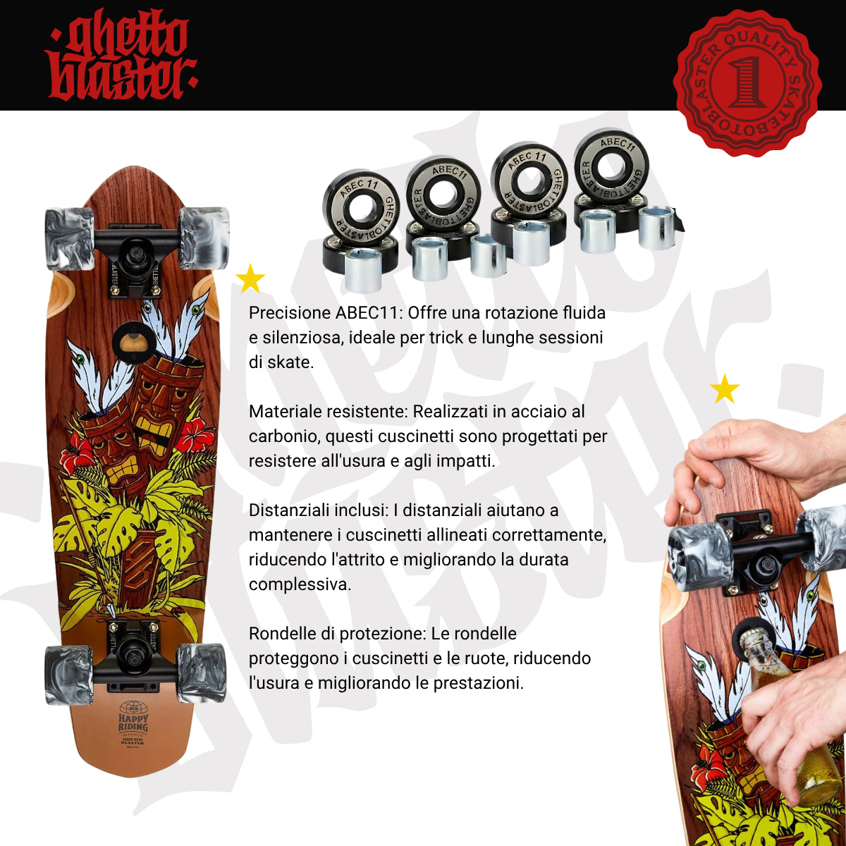 Skateboard Cruiser Ghettoblaster Mogano Tki Totem 26" -7,25"
