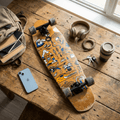 Skateboard Cruiser Ghettoblaster Teak Geroglific 32