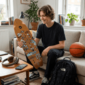 Skateboard Cruiser Ghettoblaster Teak Geroglific Fidh tail 33
