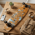 Skateboard Cruiser Ghettoblaster Teak Geroglific Fidh tail 33