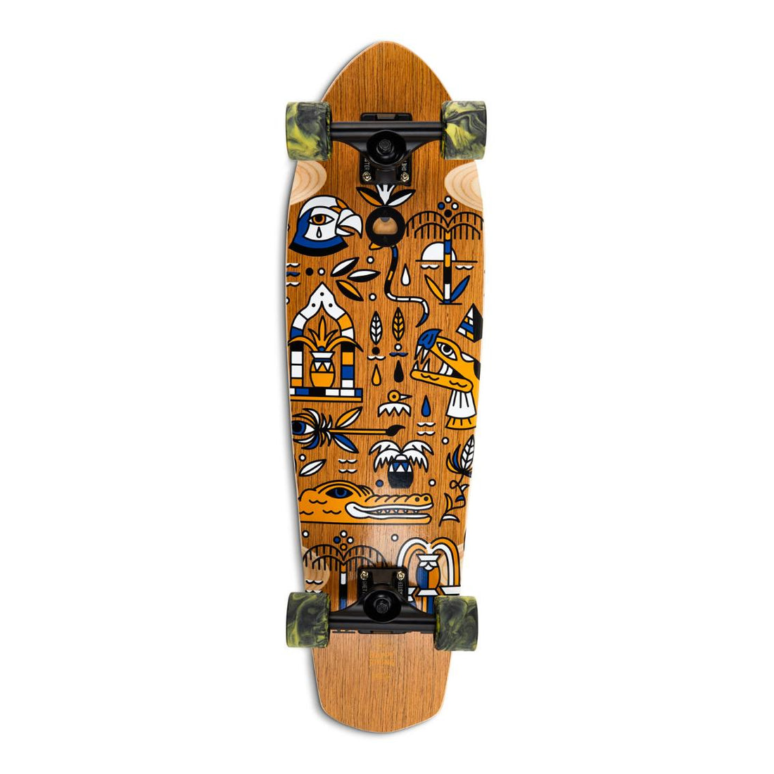 Skateboard Cruiser Ghettoblaster Teak Geroglific 32" -9,125"