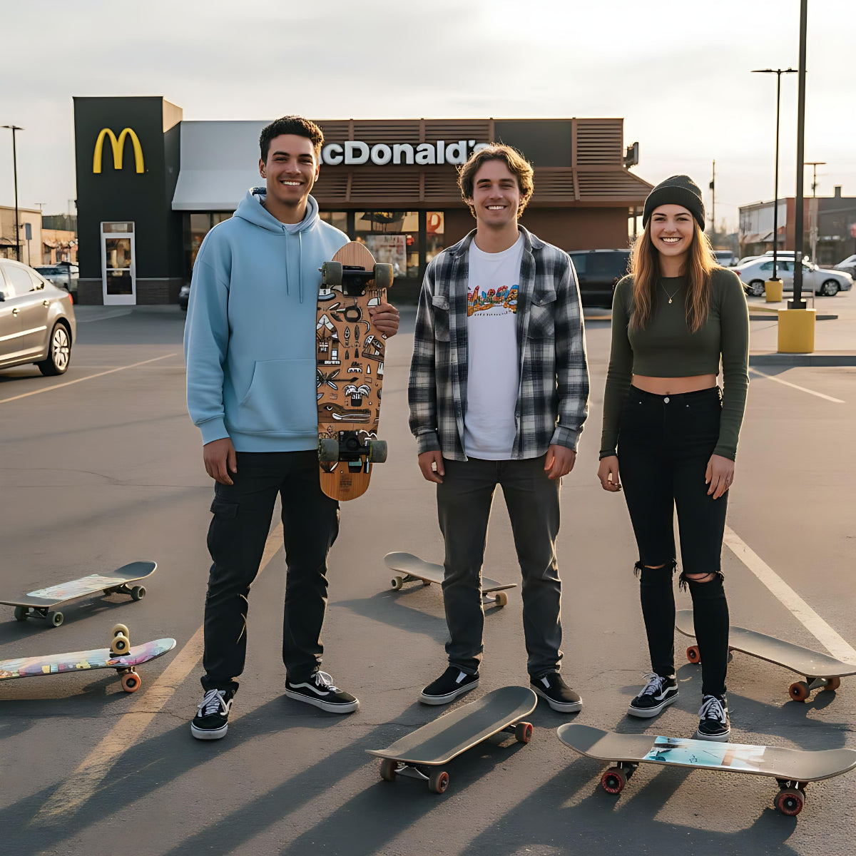 Skateboard Cruiser Ghettoblaster Teak Geroglific 26" -7,25"