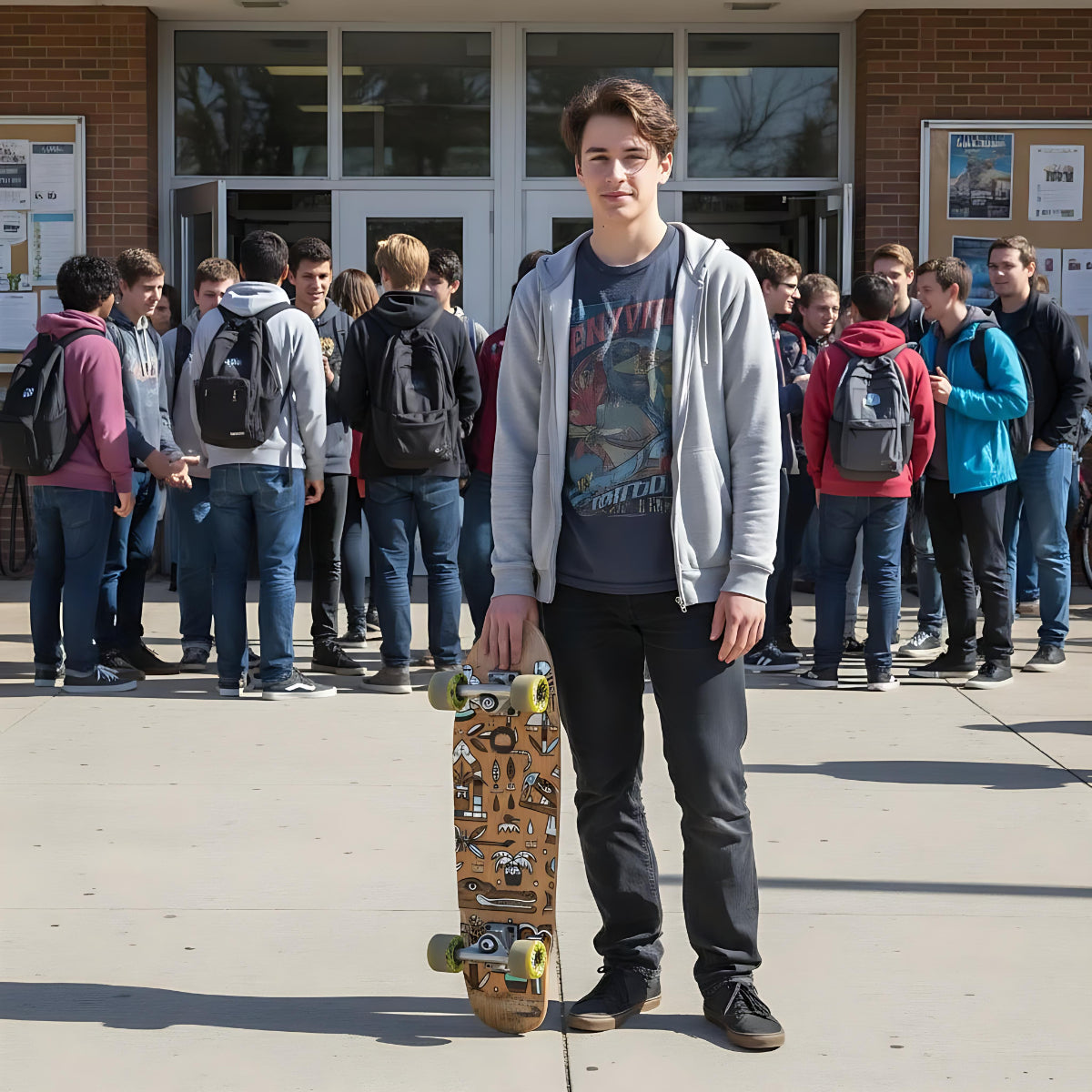 Skateboard Cruiser Ghettoblaster Teak Geroglific 32" -9,125"