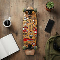 Skateboard Cruiser Ghettoblaster Teak Geroglific Fis tail 30