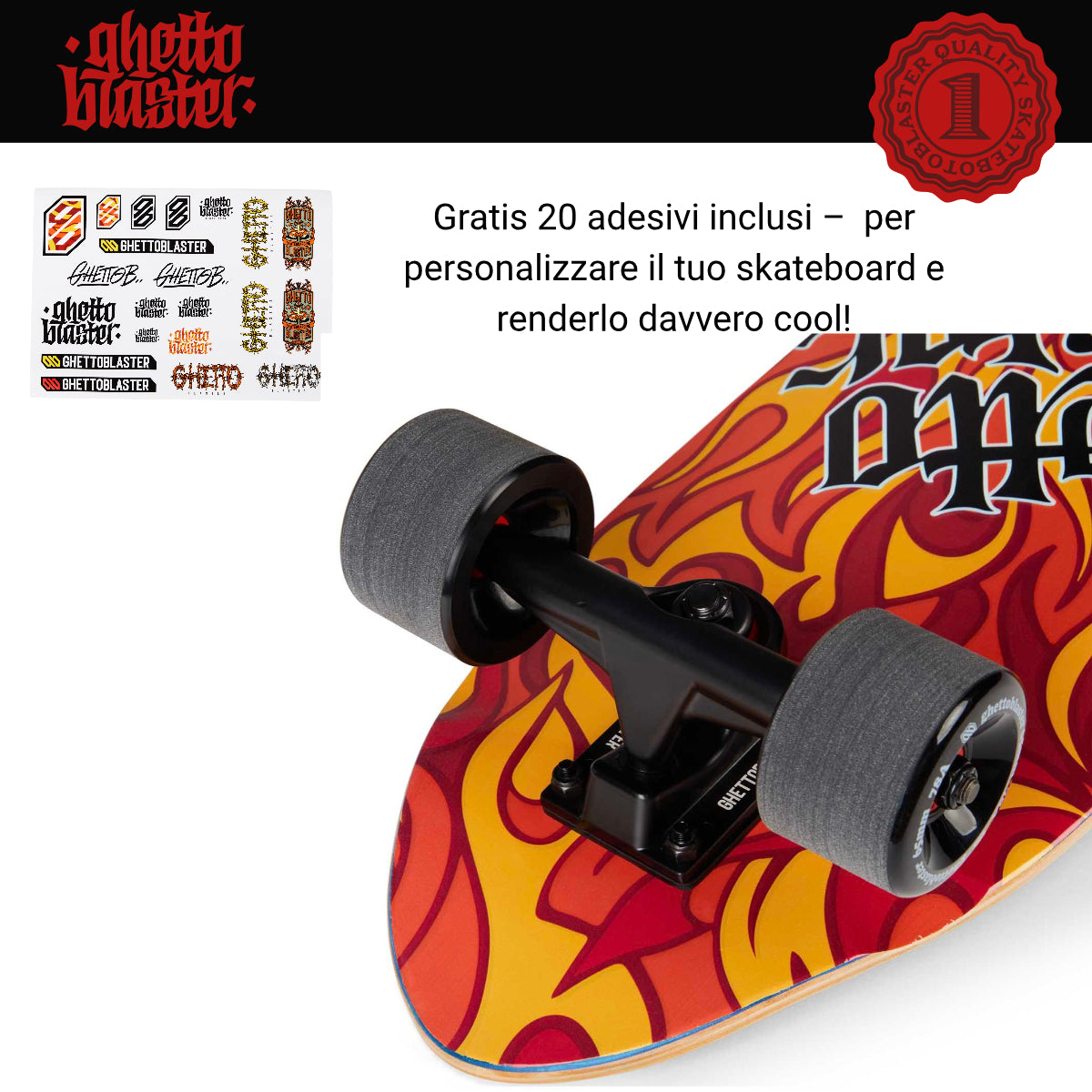 Skateboard Ghettoblaster Cruiser Flame 28.0"