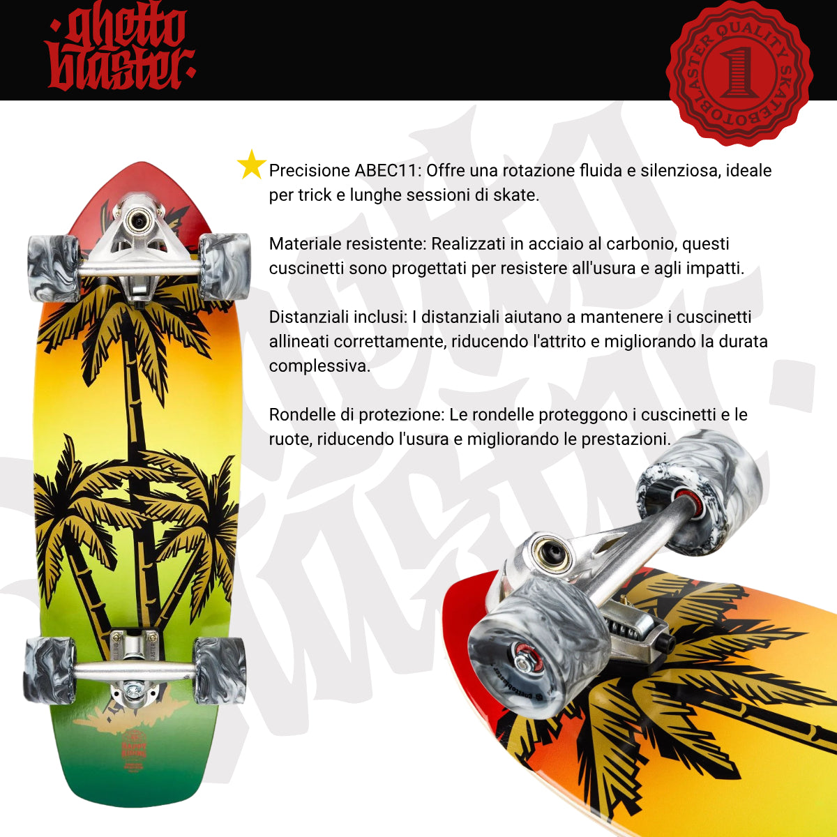 Skateboard Ghettoblaster Surfskate CX7 Palm Sand 30" 9.75"