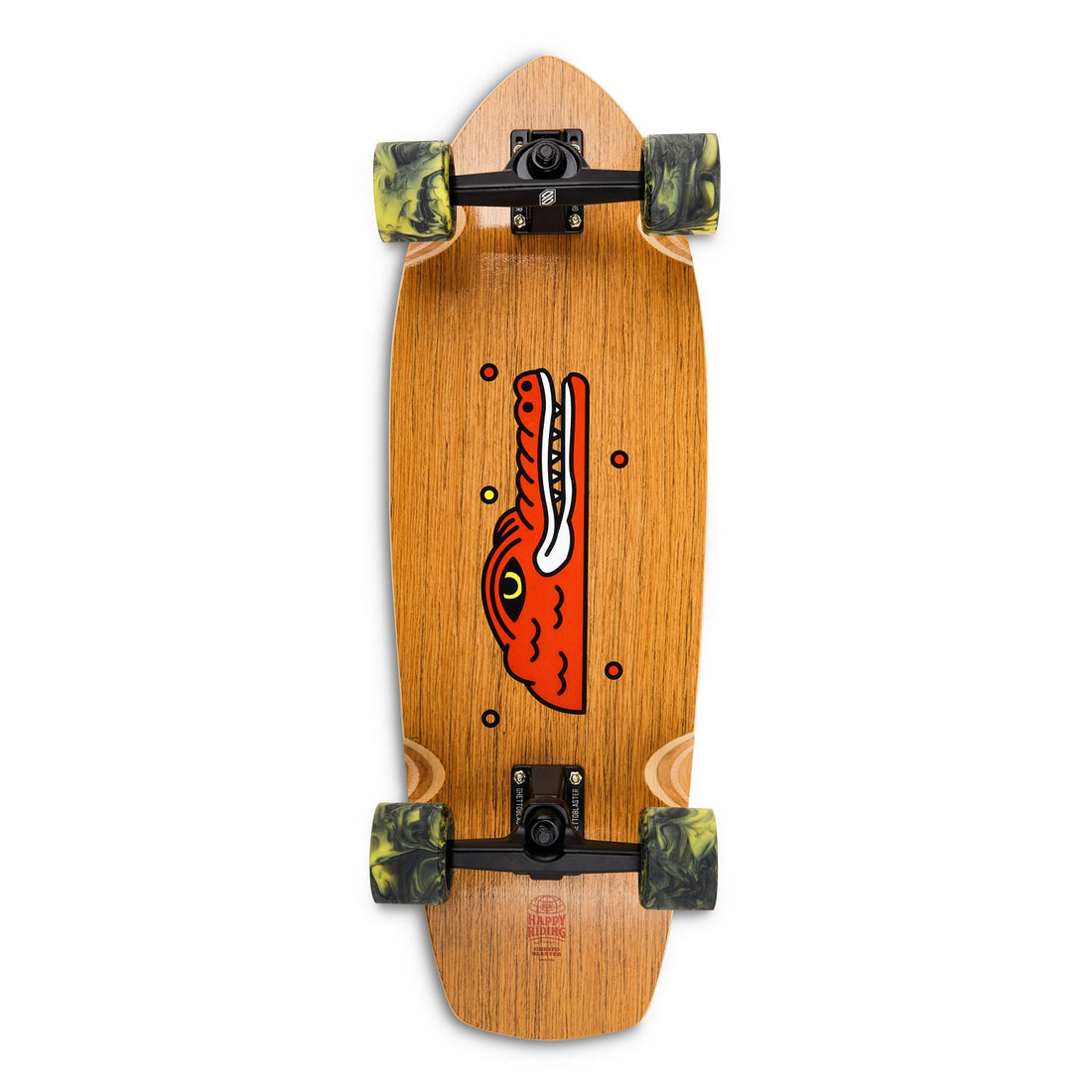 Skateboard Ghettoblaster Surfskate Teak Crocodile 30" 9.75"