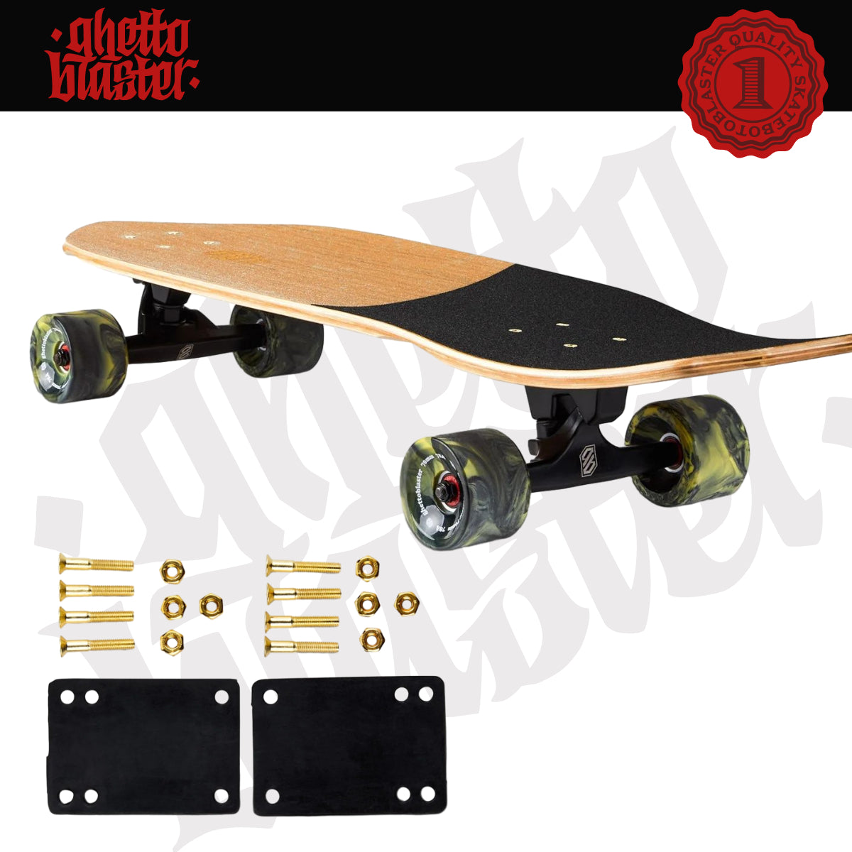 Skateboard Ghettoblaster Surfskate Teak Crocodile 30" 9.75"