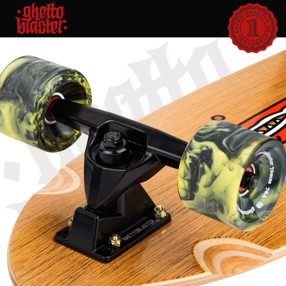 Skateboard Ghettoblaster Surfskate Teak Crocodile 30" 9.75"