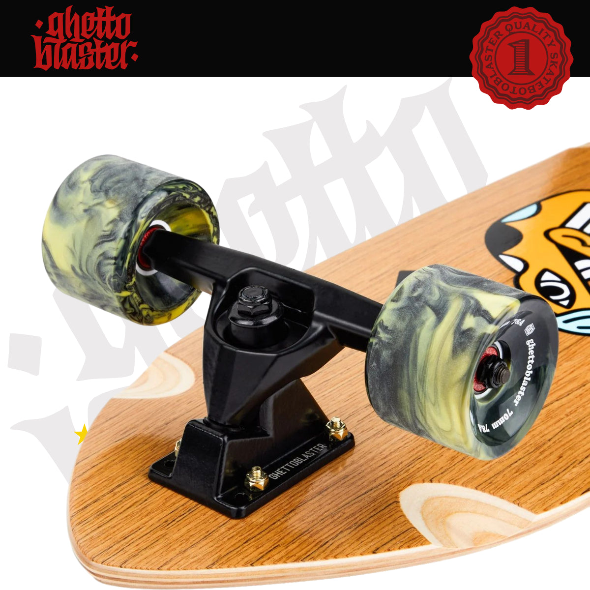 Skateboard Ghettoblaster Surfskate Teak Snake Head 30" 9.75"