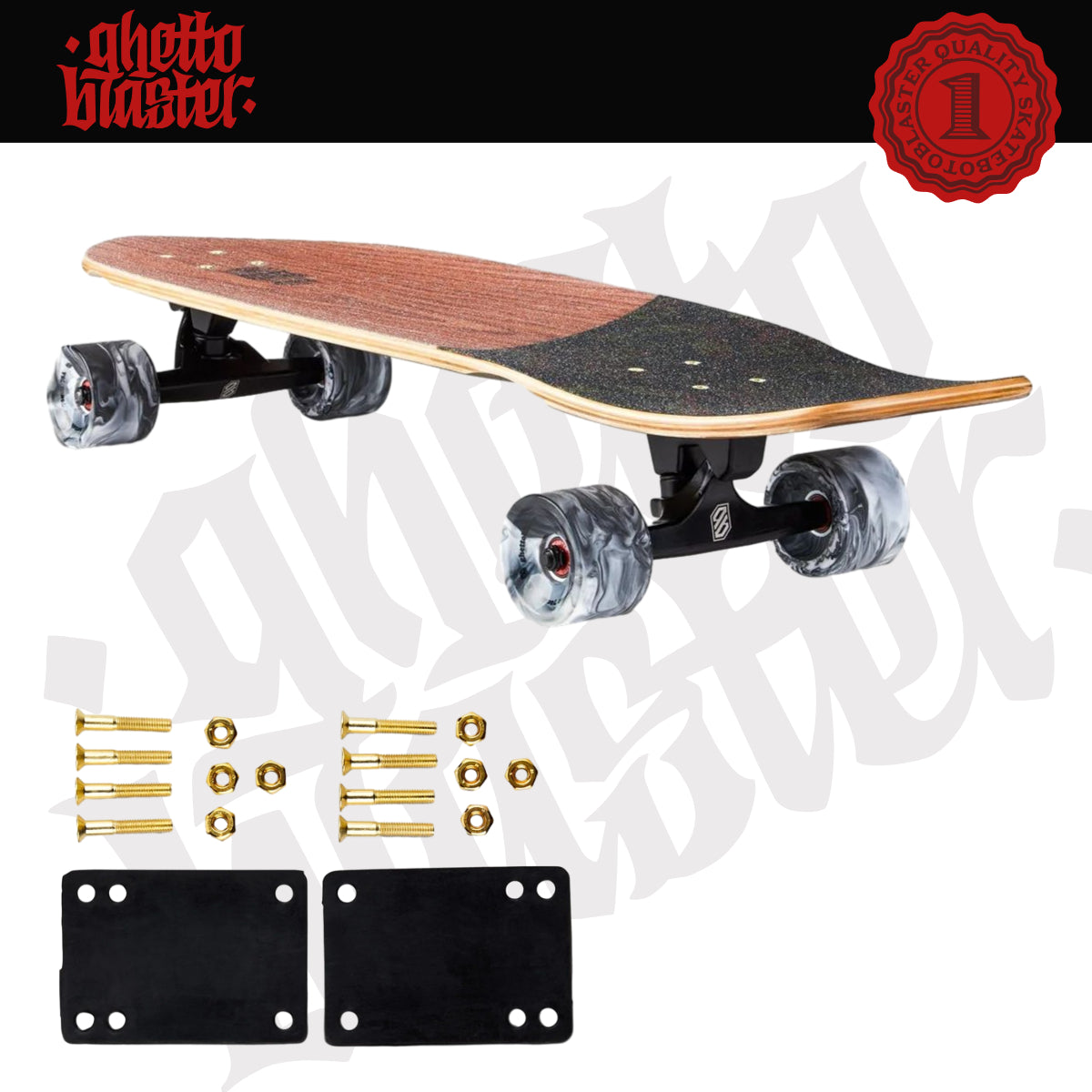 Skateboard Ghettoblaster Surfskate Tiki Token Mogano 32" 9.875"