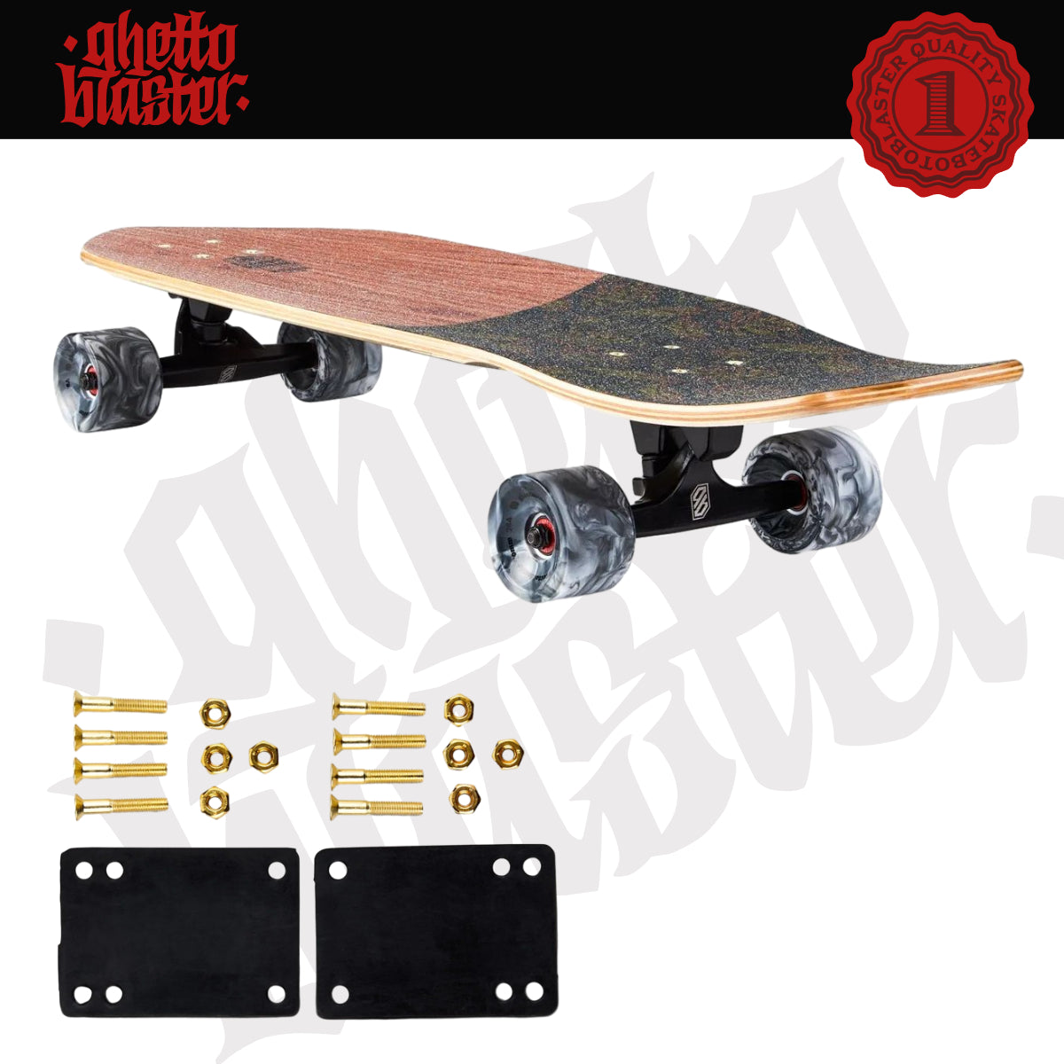 Skateboard Ghettoblaster Surfskate Tiki Token Mogano Fish tail 32" 9.875"