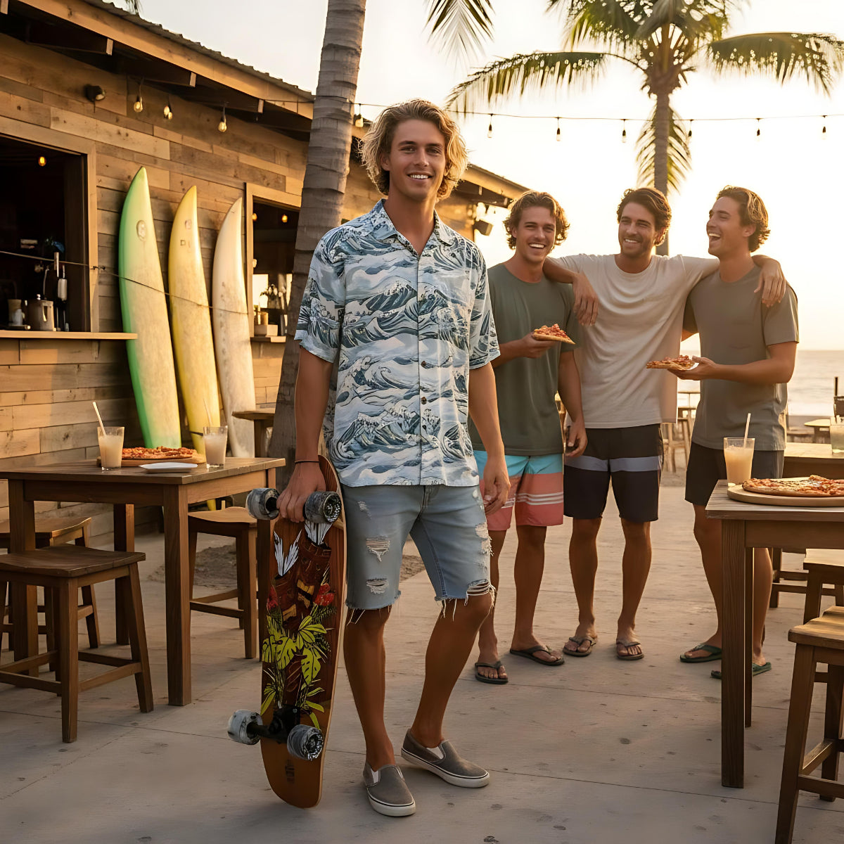 Skateboard Ghettoblaster Surfskate Tiki Token Mogano 32" 9.875"