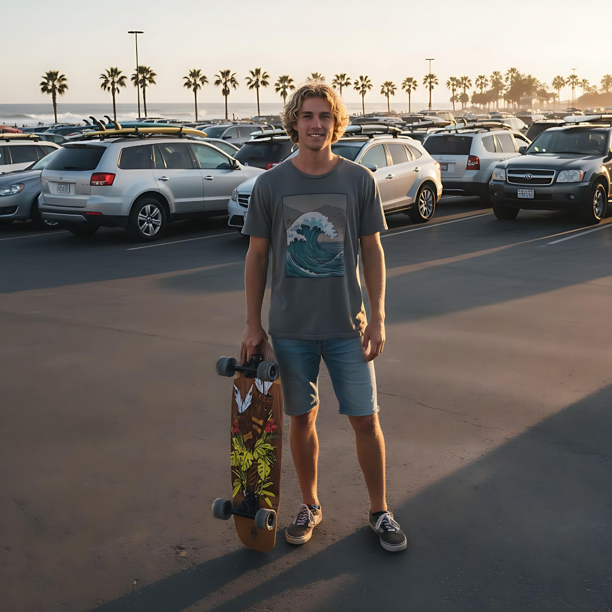 Skateboard Ghettoblaster Surfskate Tiki Token Mogano 32" 9.875"