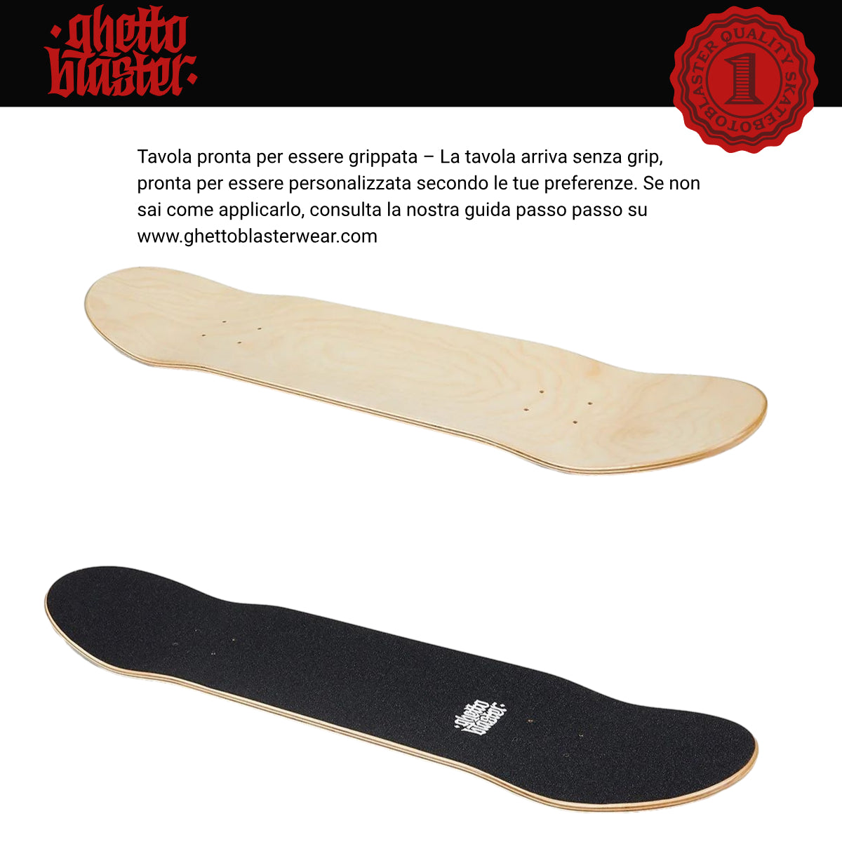 Skateboard Ghettoblaster Tavola Small Logo Black 8.5""