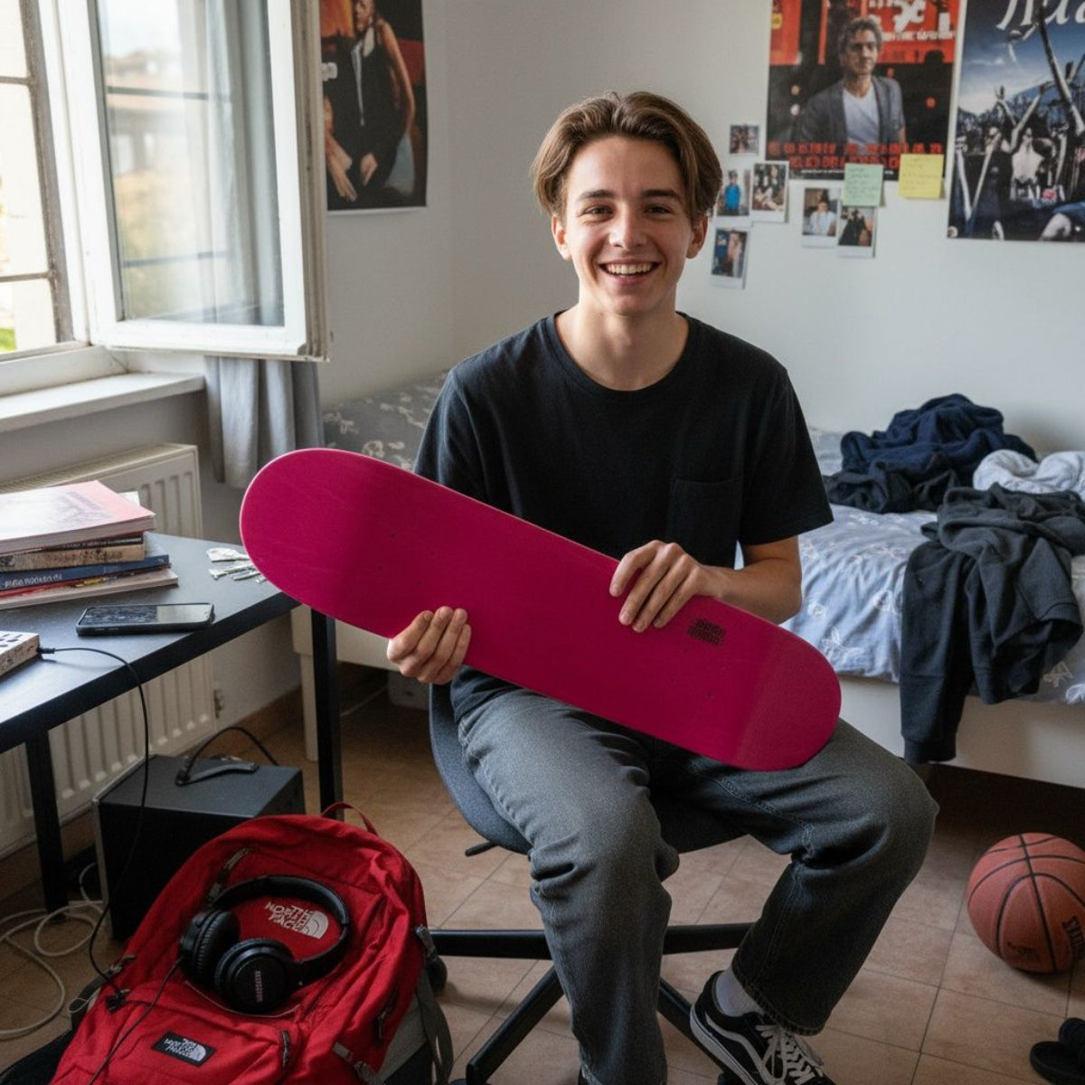 Skateboard Ghettoblaster Tavola Small Logo Fucsia 7.75""