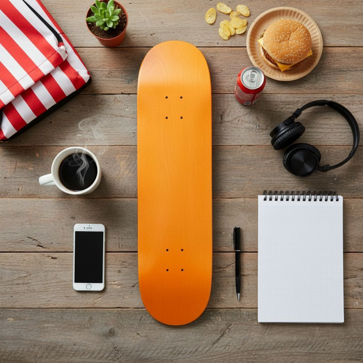 Skateboard Ghettoblaster Tavola Small Logo Orange 8.125""