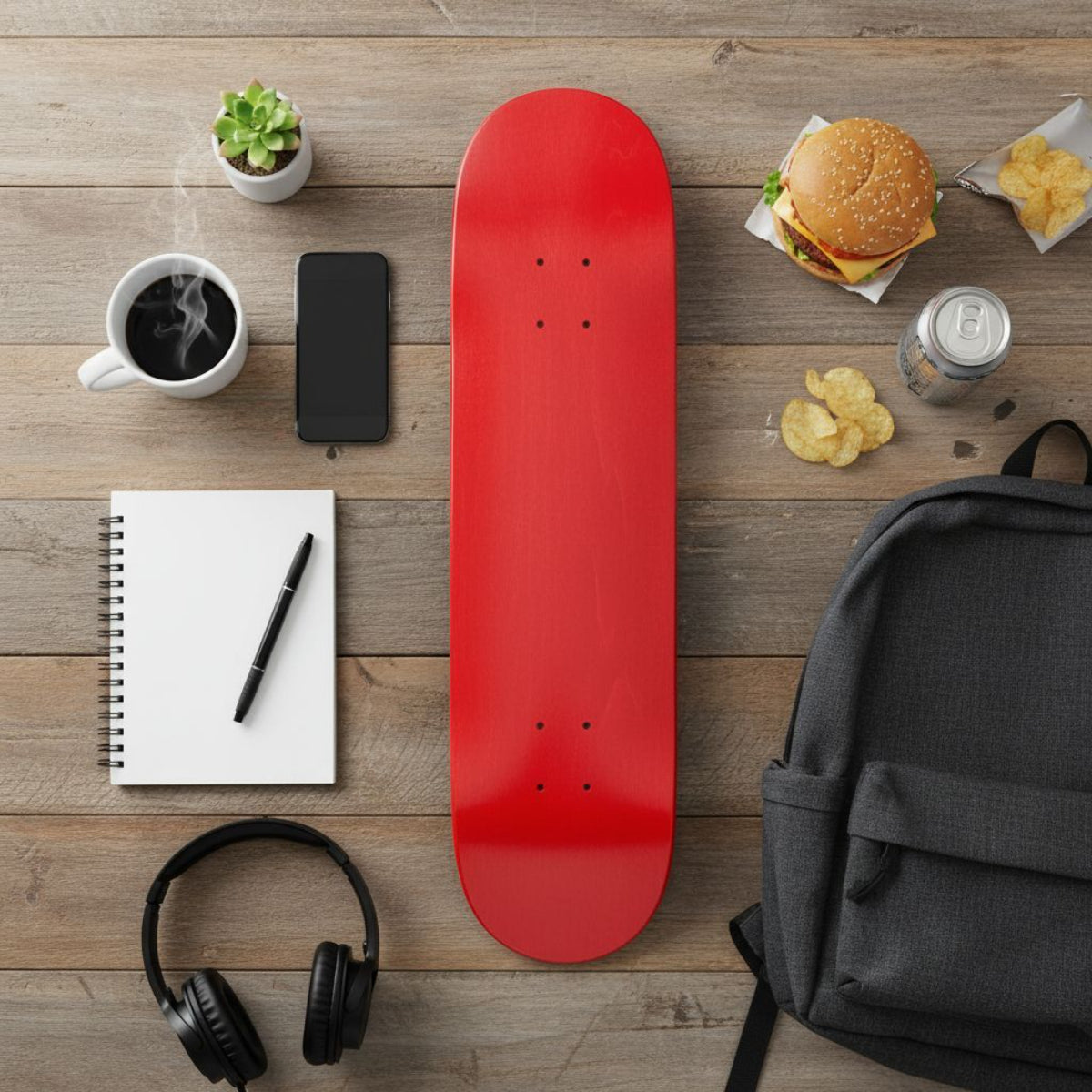 Skateboard Ghettoblaster Tavola Small Logo Red 8.25""