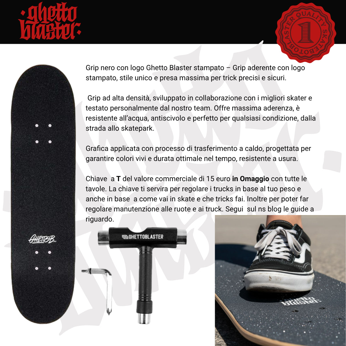 Skateboard Ghettoblaster per iniziare Barbed Wire Natural 8.375"