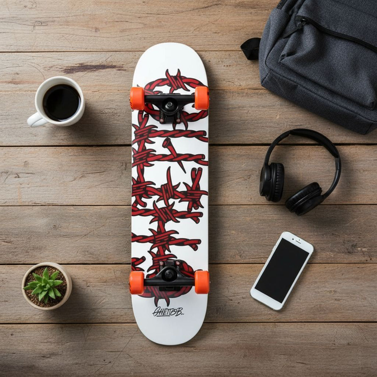 Skateboard Ghettoblaster per iniziare Barded Wire Red 8.0"