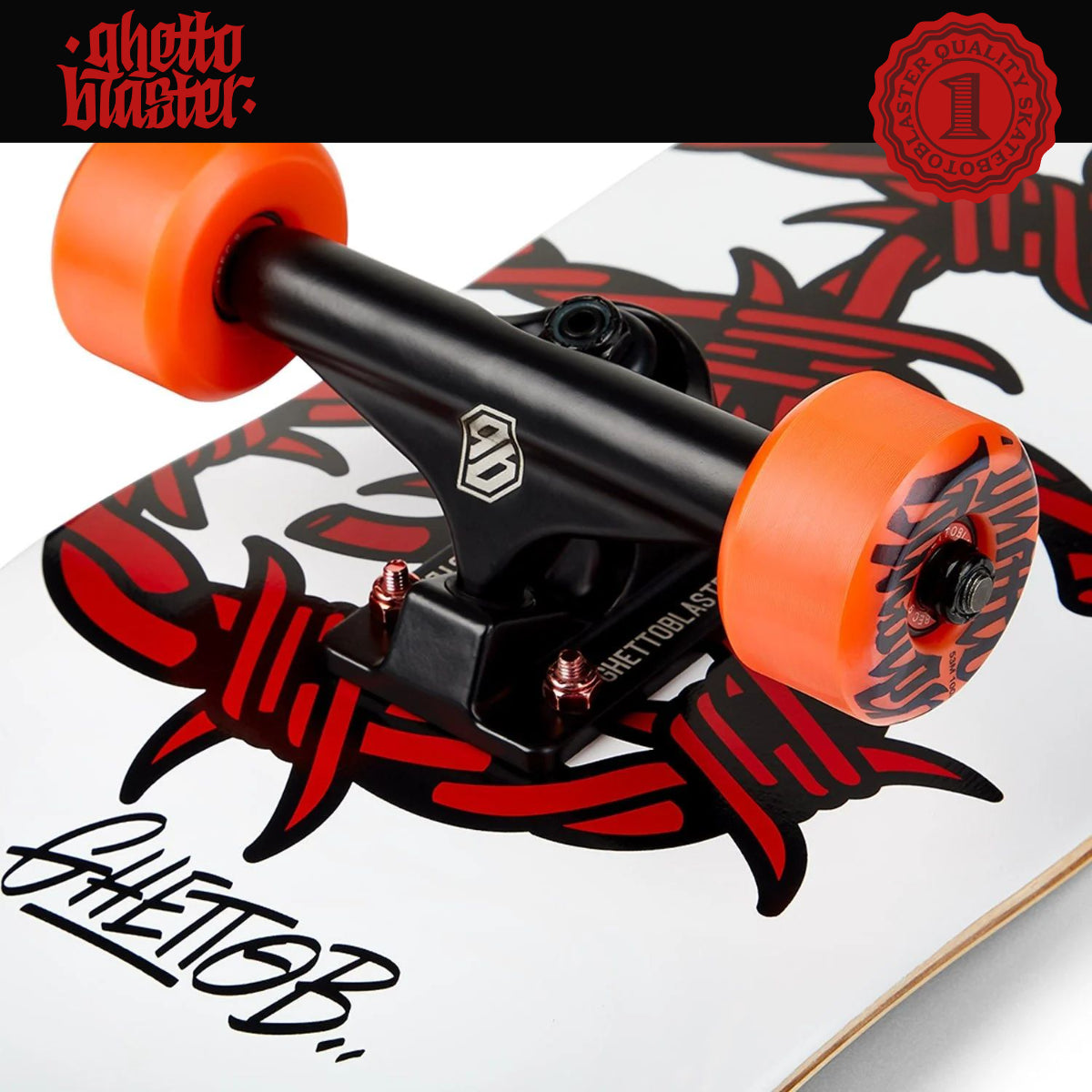 Skateboard Ghettoblaster per iniziare Barded Wire Red 8.0"