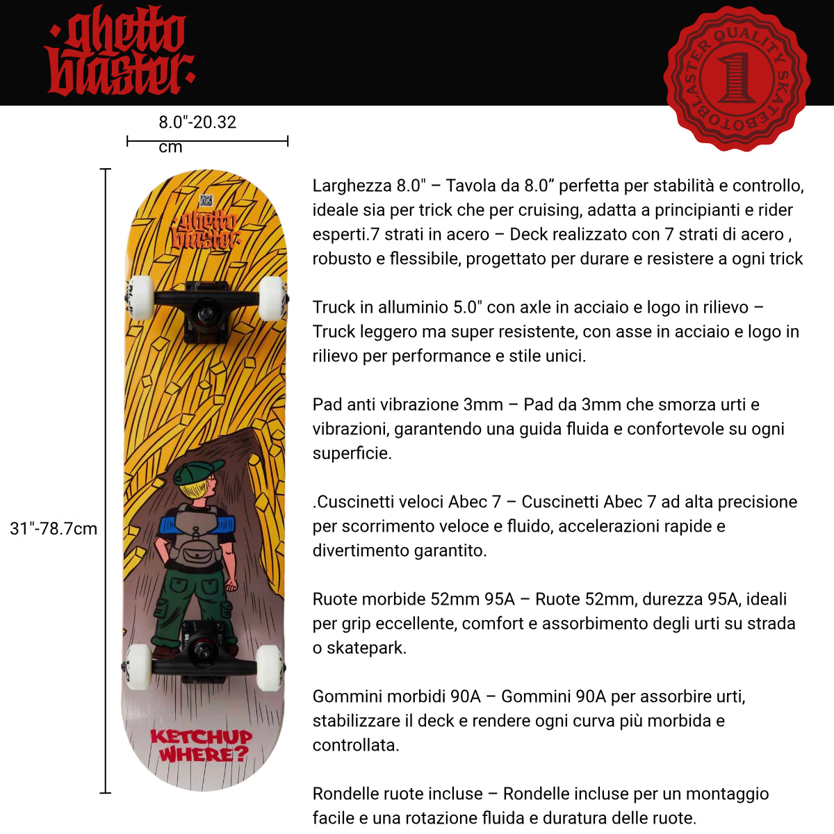 Skateboard Ghettoblaster per iniziare Forest Fries 8.0"