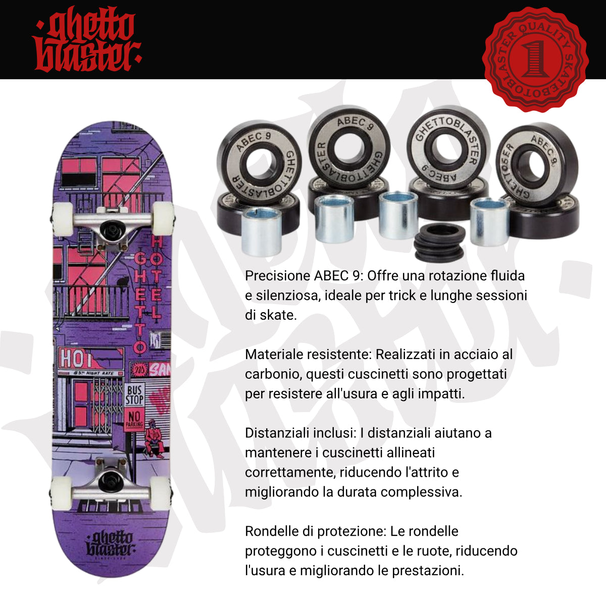 Skateboard Ghettoblaster per iniziare Hotel Pou 8.125"