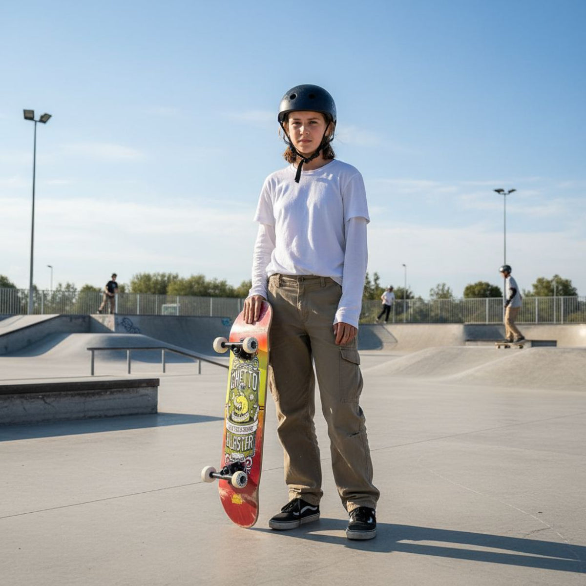 Skateboard Ghettoblaster per iniziare Skull Red Yellow 8.0"