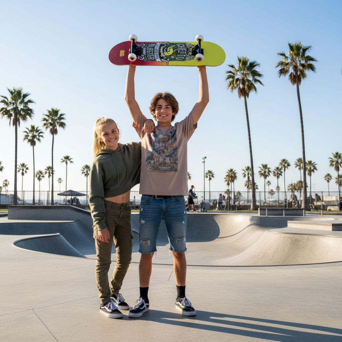 Skateboard Ghettoblaster per iniziare Skull Red Yellow 8.0"