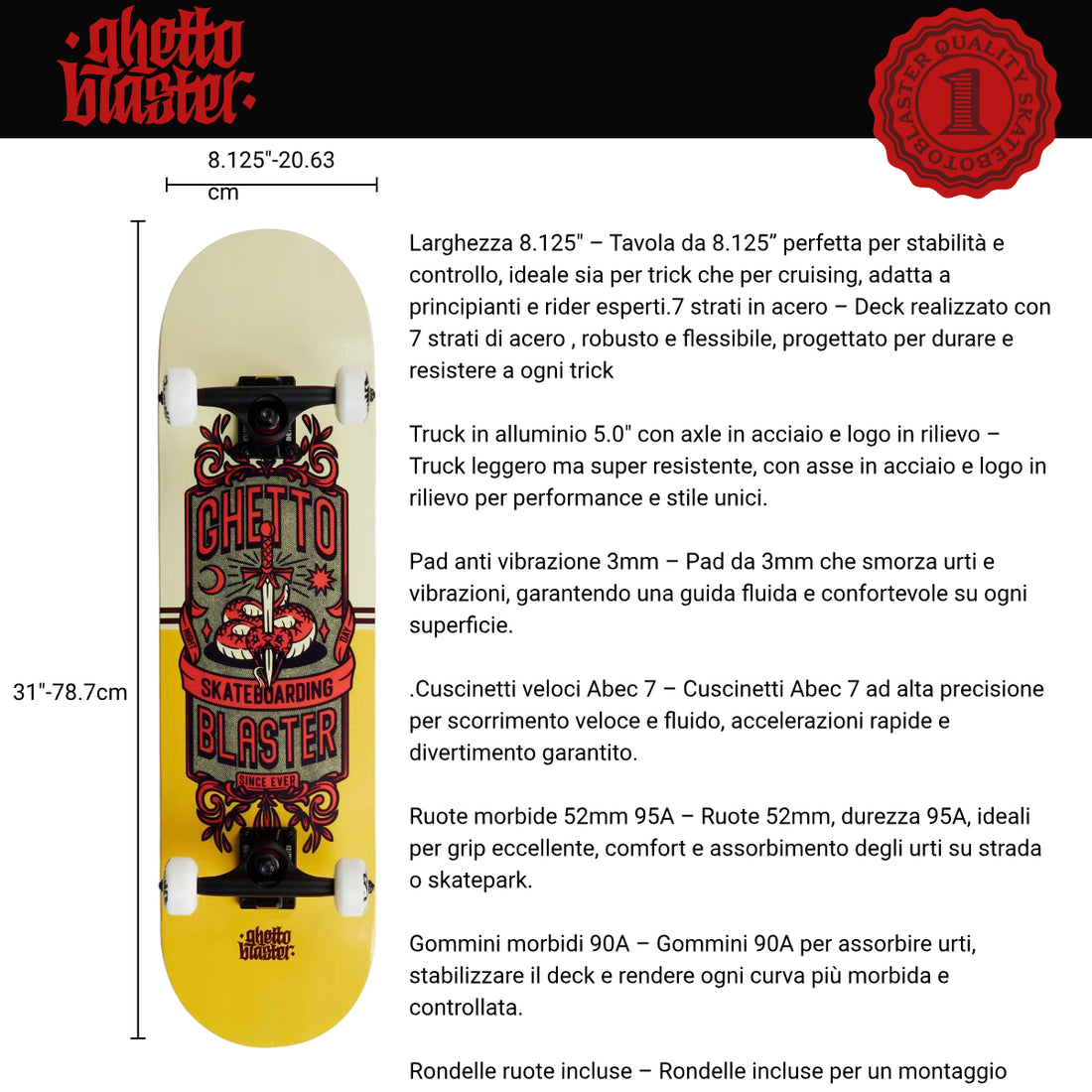Skateboard Ghettoblaster per iniziare Sword Snp 8.0"
