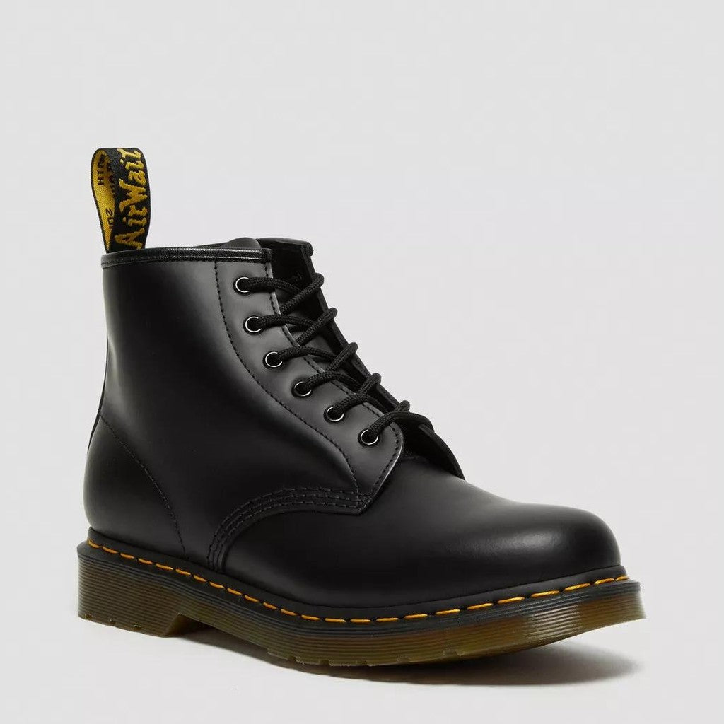 Stivali Dr Martens 101 smooth black yellow stitch