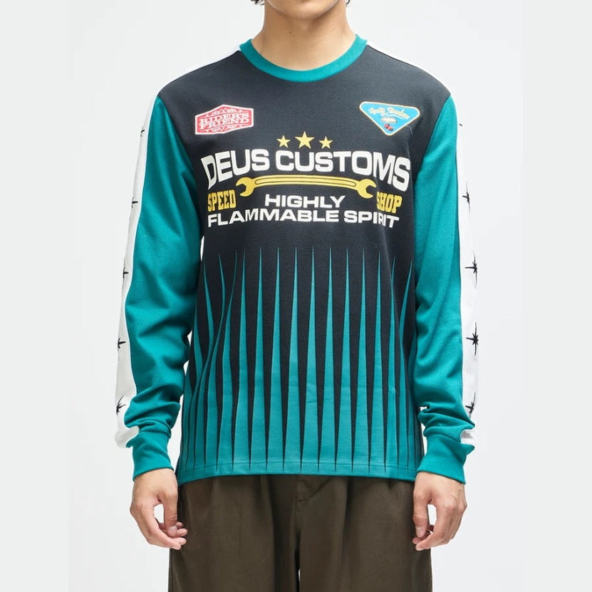 T-Shirt Deus Ex Machina Trife Life Moto Jersey Black