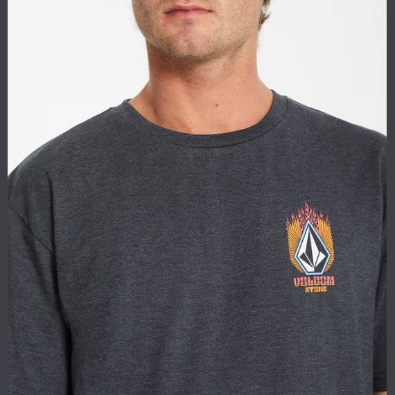 T-Shirt Volcom Draggin Stone HTH Black