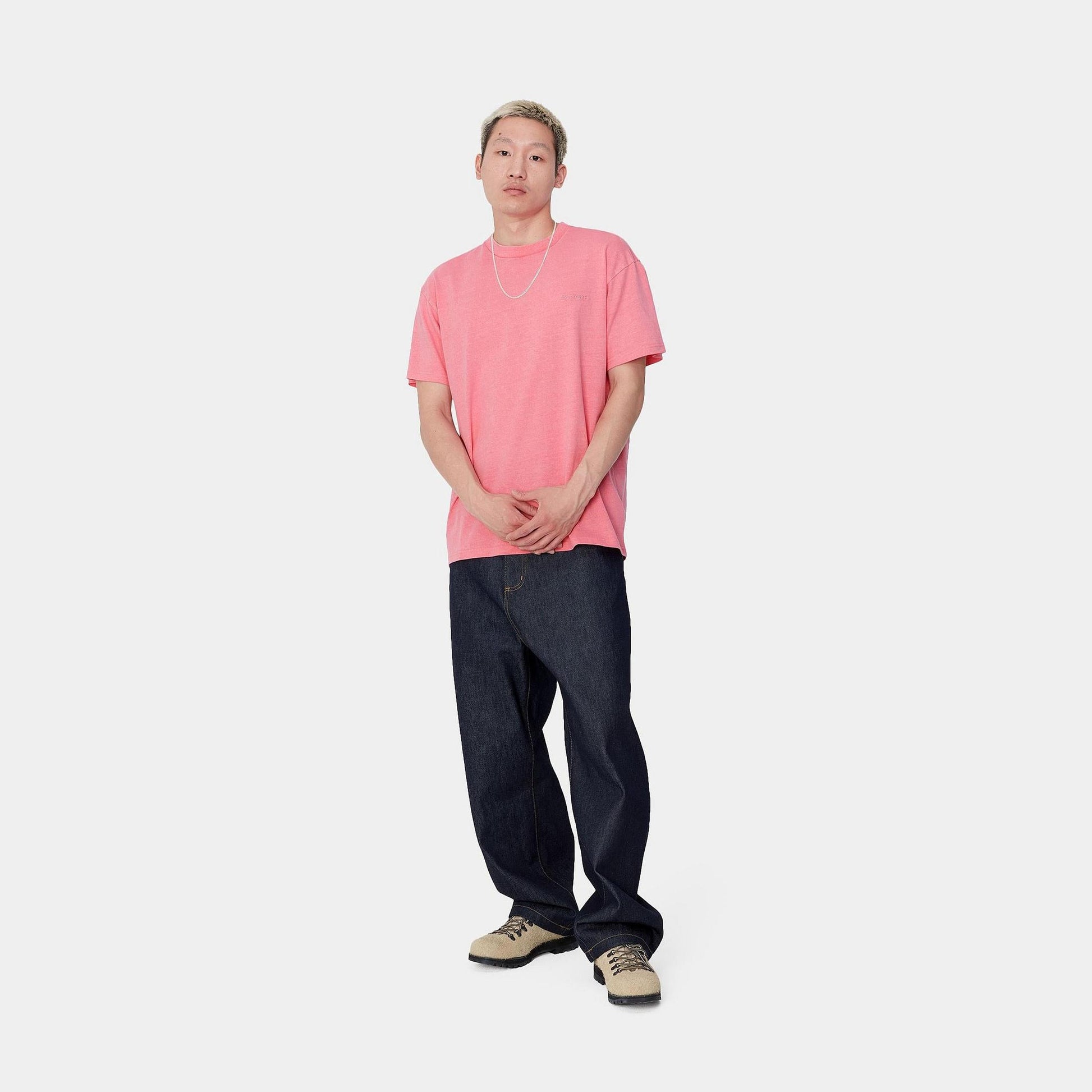 T-shirt Carhartt Duster Script charm pink dyed