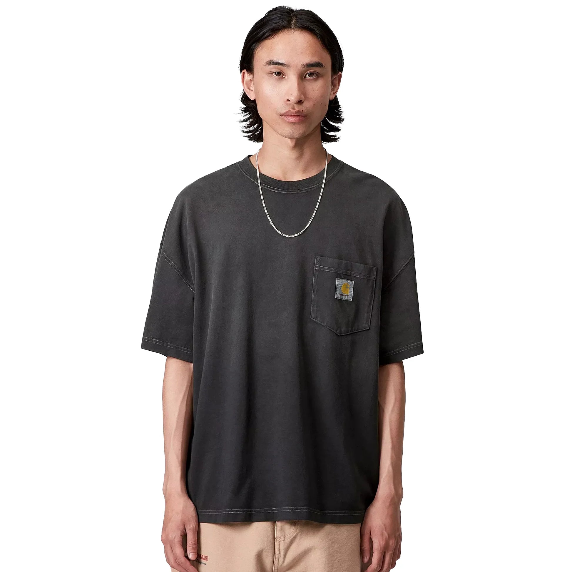 T-shirt Carhartt Hudson pocket chalk washed