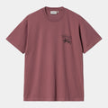 T-shirt Carhartt Stamp dusty fucsia black stone washed