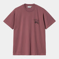 T-shirt Carhartt Stamp dusty fucsia black stone washed
