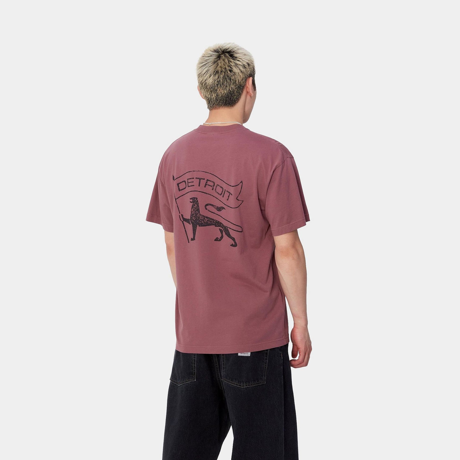 T-shirt Carhartt Stamp dusty fucsia black stone washed