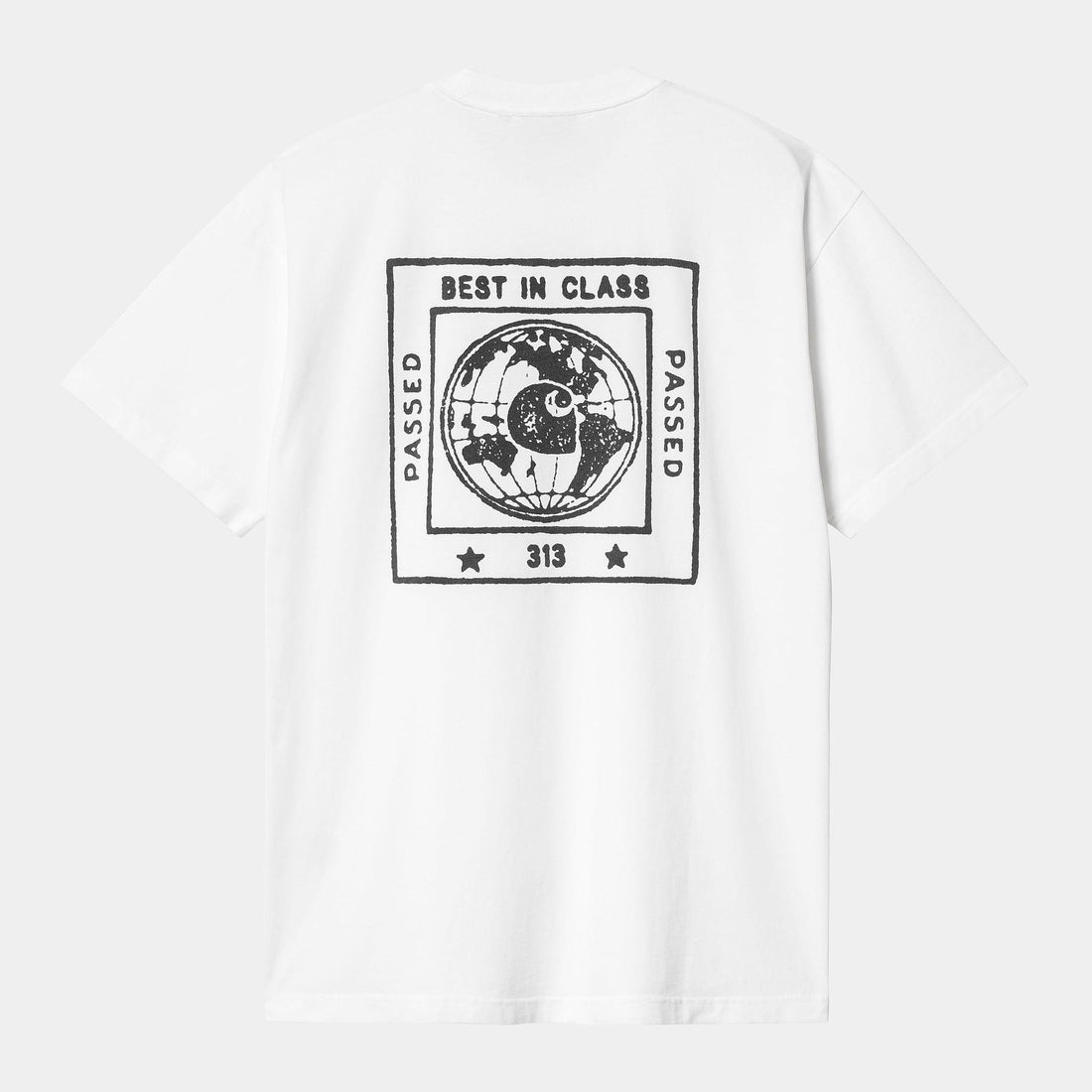T- shirt Carhartt Stamp white black stone washed